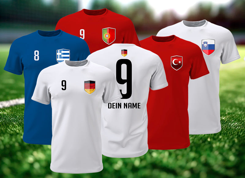 Ländershirts mit Namen und Nummer Fan Shirt Trikot Ersatz