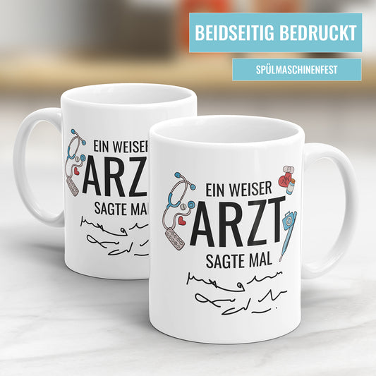 Lustige Arzt-Tasse - "Ein weiser Arzt sagte mal Krickelkrakel" - Humorvolles Geschenk - Fulima