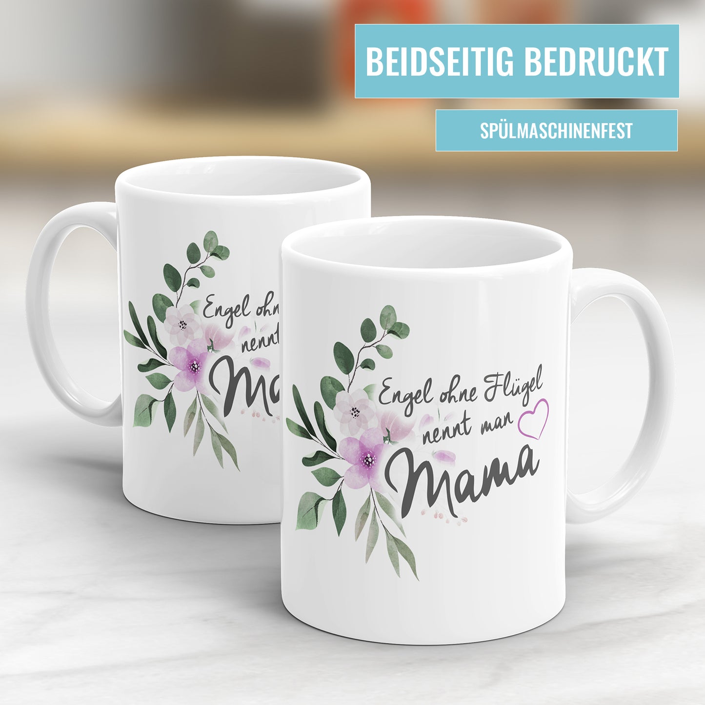 Tasse Engel ohne Flügel nennt man Mama - Geschenkidee für Mama - Fulima