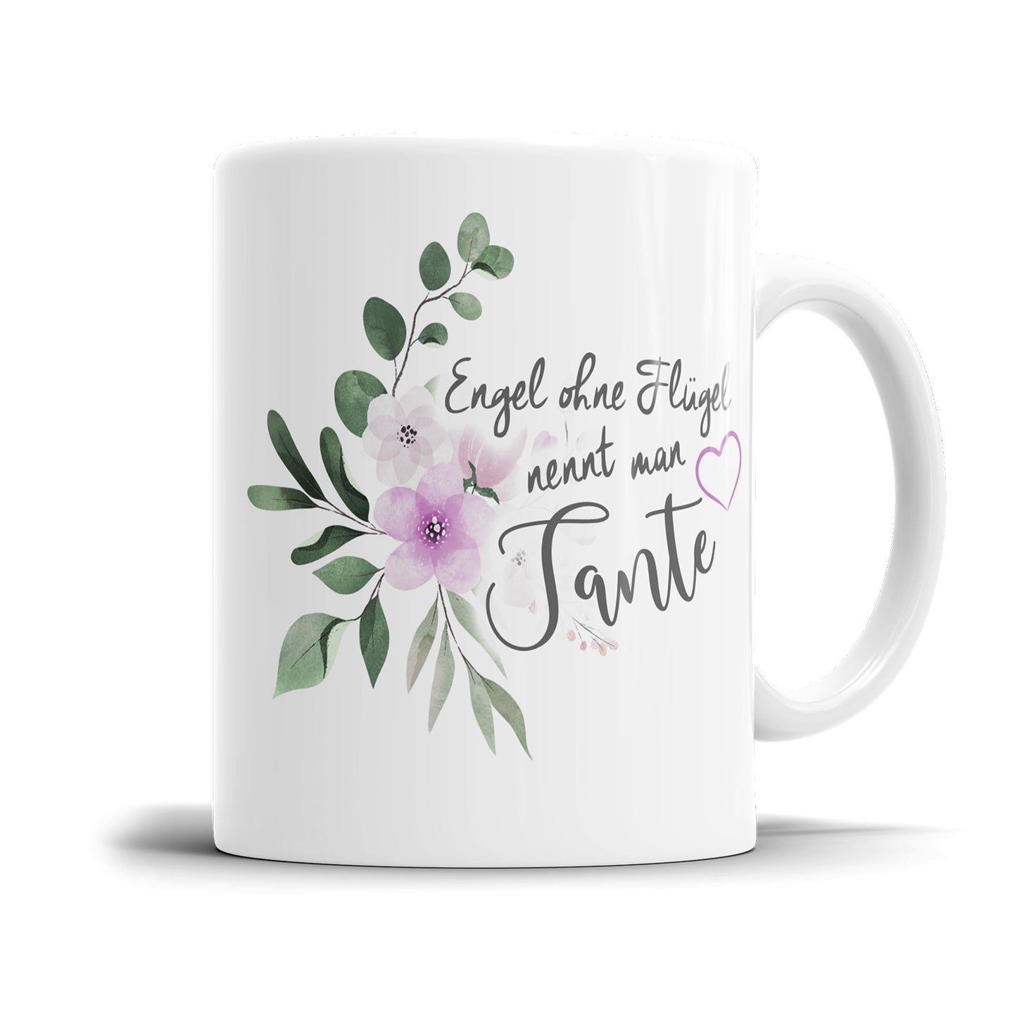Engel ohne Flügel nennt man Tante mit Blumen - Tante Tasse - Fulima