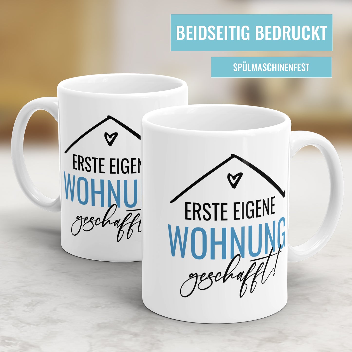 Erste eigene Wohnung geschafft - Einzug Geschenk Tasse - Fulima