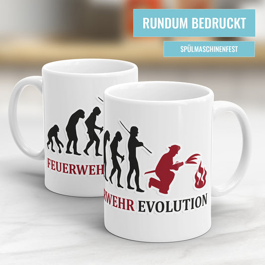 Feuerwehr Evolution Tasse - Geschenkidee für Feuerwehrmann - Fulima