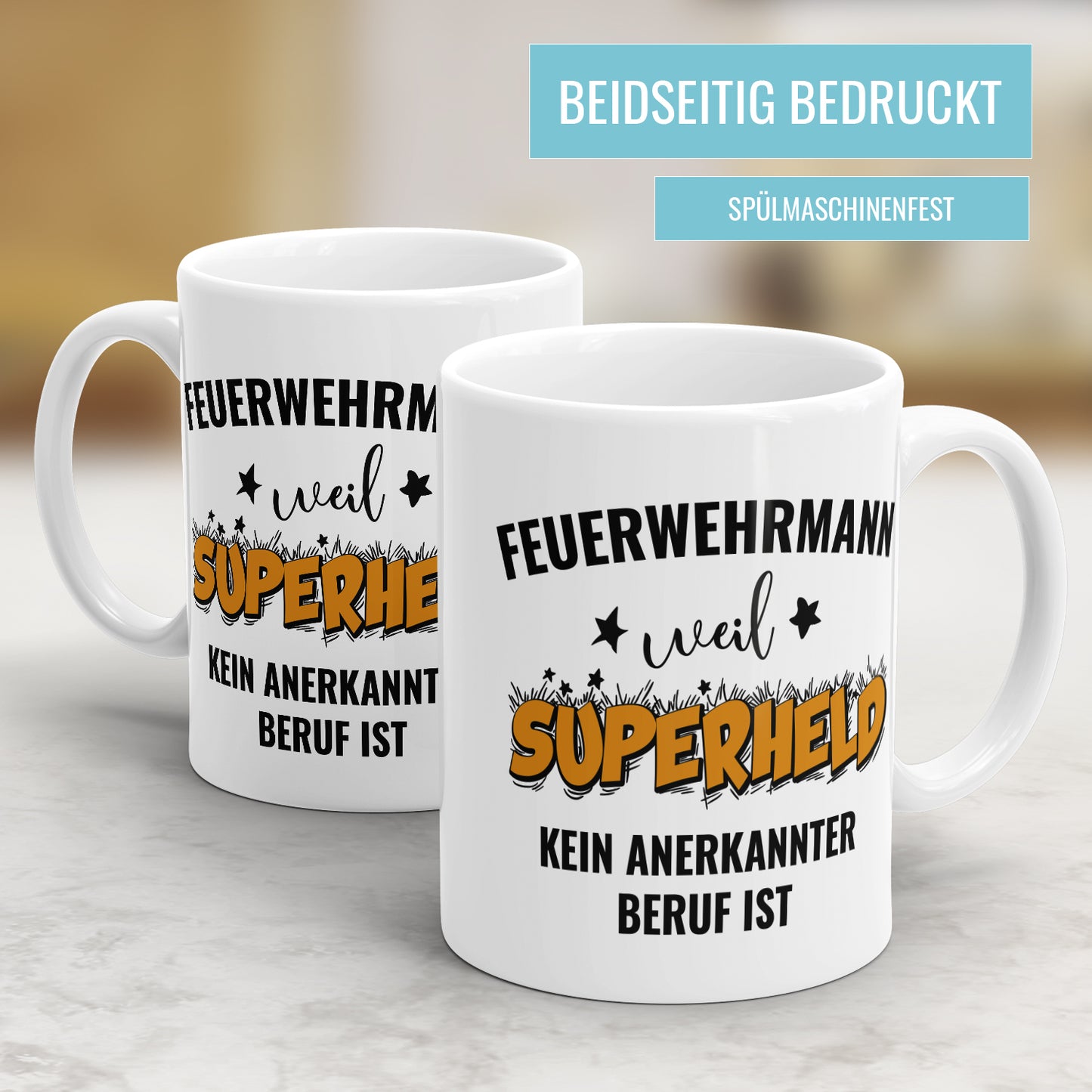 Feuerwehrmann weil Superheld kein anerkannter Beruf ist Feuerwehr Tasse - Fulima