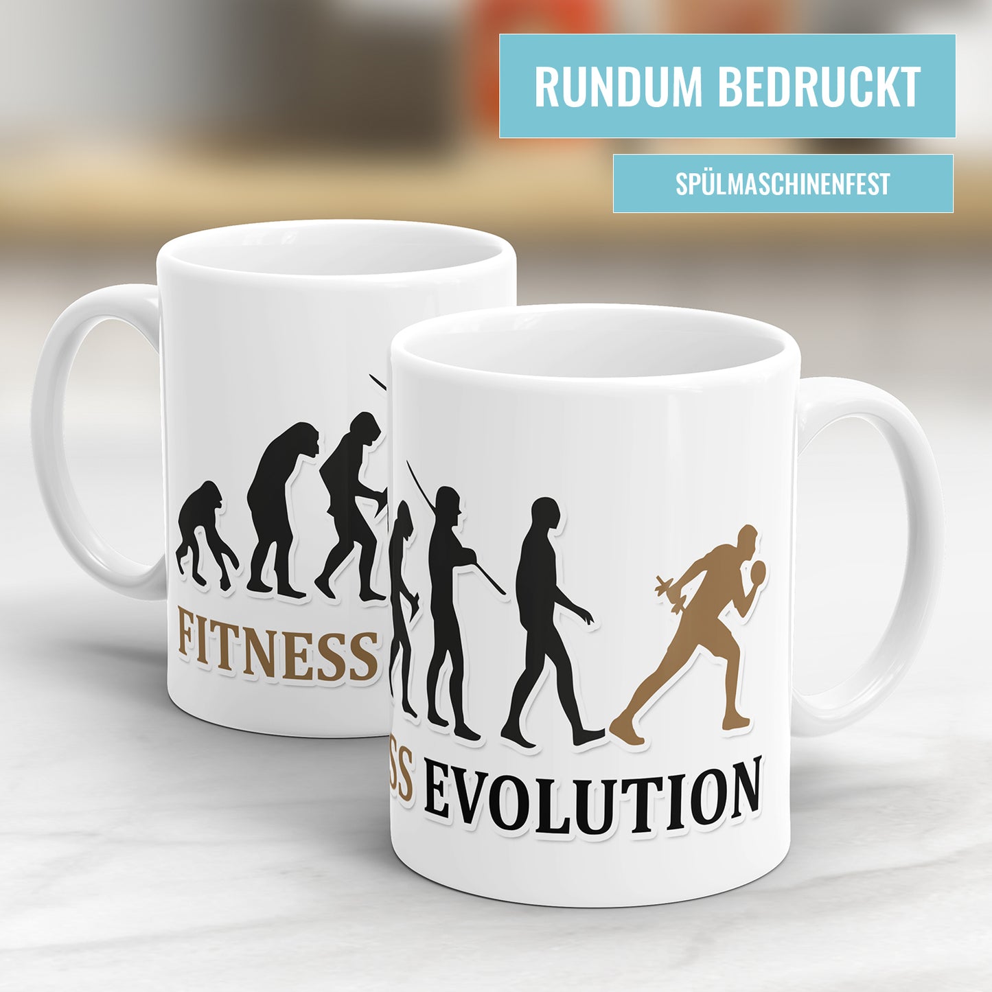 Fitness Evolution Tasse - Geschenkidee für Sportler - Fulima