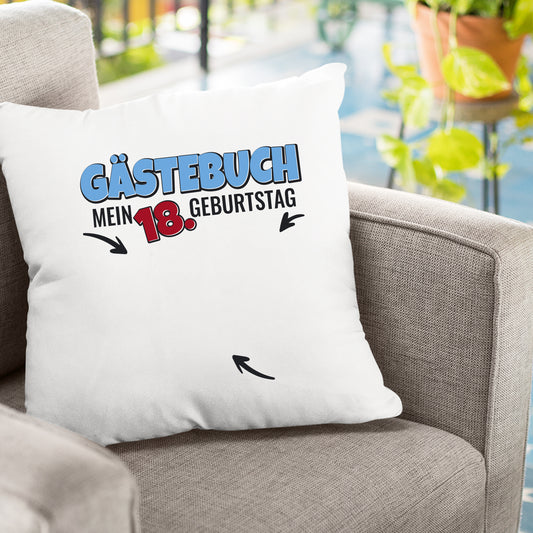 Gästebuch - Mein 18. Geburtstag - Unterschriften - Kissen - Fulima