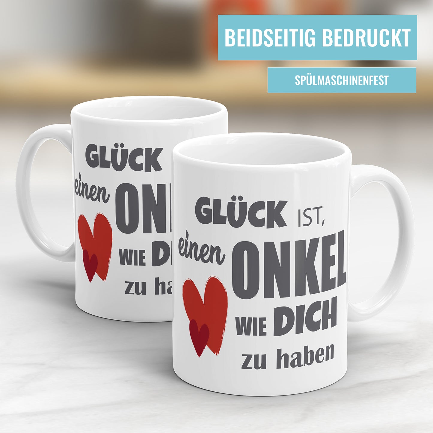 Glück ist ein Onkel wie Dich zu haben - Personalisierte Onkel Tasse - Geschenkidee - Fulima