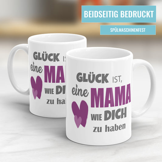 Glück ist, eine Mama wie Dich zu haben - Geschenk Tasse für Mama - Fulima