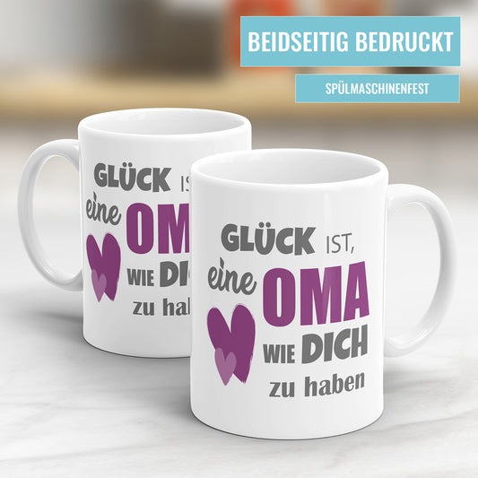 Glück ist eine Oma wie dich zu haben - Beste Oma Tasse - Fulima