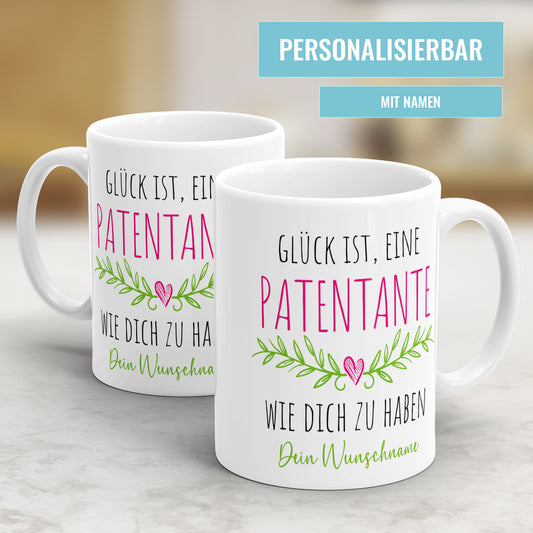 Personalisierte Patentante Tasse - "Glück ist eine Patentante wie dich zu haben" - Fulima
