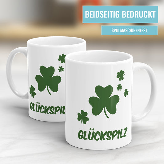 Tasse "Glückspilz" - Mit Kleeblättern - Geschenkidee - Fulima
