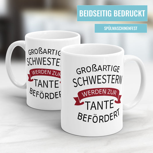 Großartige Schwestern werden zur Tante befördert - Tasse für werdende Tanten - Fulima