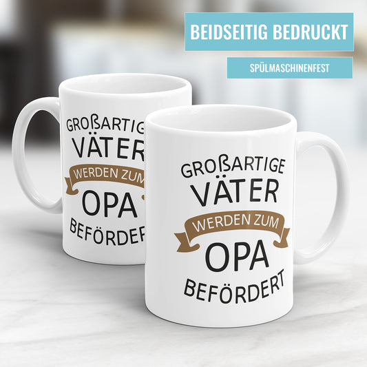 Großartige Väter werden zum Opa befördert - Tasse für werdenden Opa - Fulima