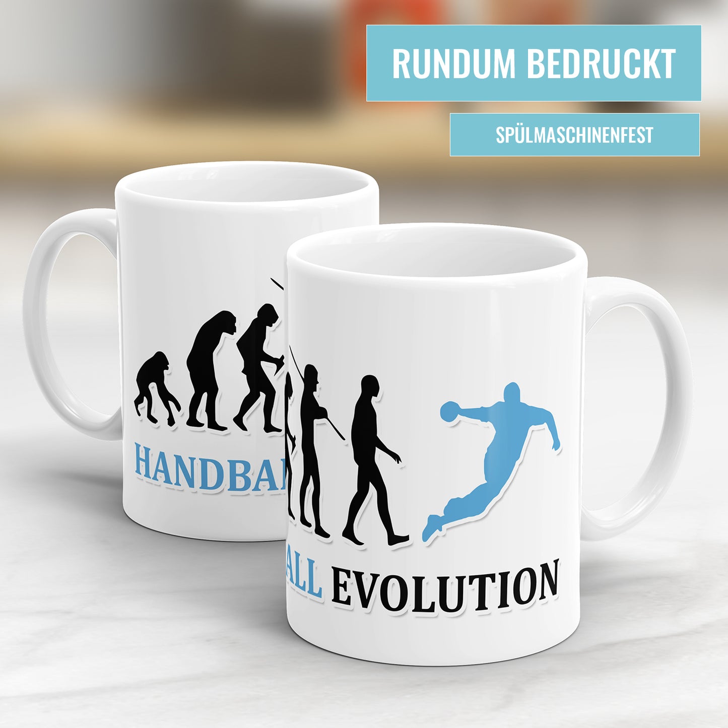Handball Evolution Tasse - Geschenkidee für Handballspieler - Fulima