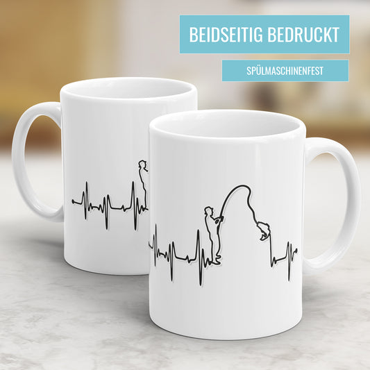 Angler Herzschlag Tasse - Mein Herzschlag Angeln Geschenkidee für Angler - Fulima
