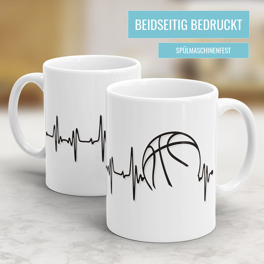 Basketball Herzschlag Tasse - Mein Herzschlag Basketball Geschenkidee für Basketballer - Fulima