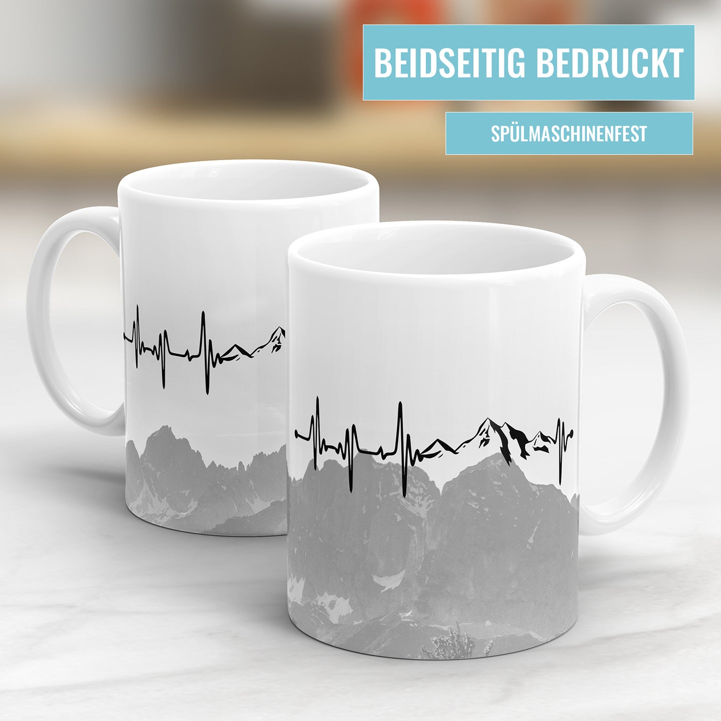 Herzschlag Berge Tasse für Wanderer Kletterer - Fulima