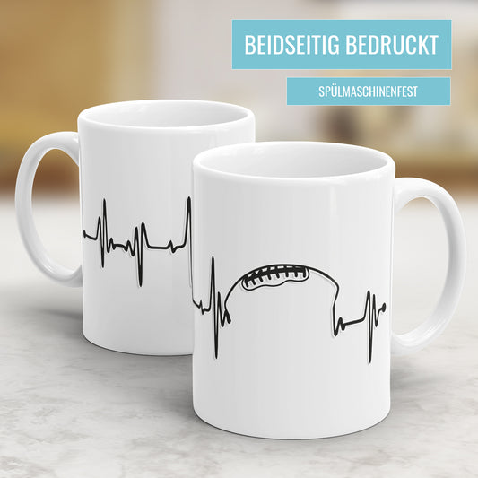 Football Herzschlag Tasse - Mein Herzschlag Football Geschenkidee für Footballer - Fulima