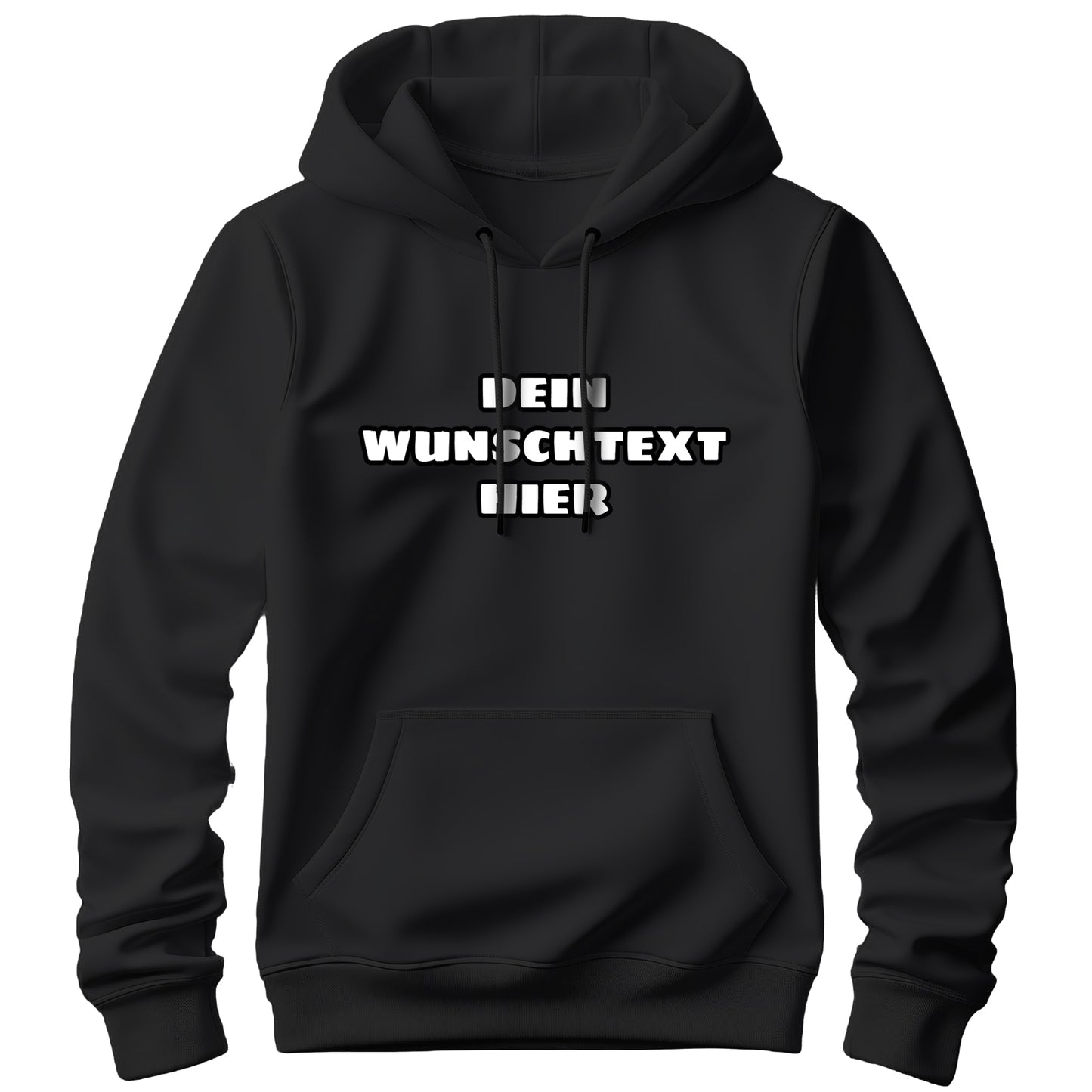 Personalisierter Hoodie mit Wunschtext – Wähle Schriftart & Farbe! Schwarz - FULiMA®