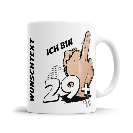 Ich bin 29 plus Mittelfinger 30 Geburtstag Herren Geschenk Tasse - Fulima