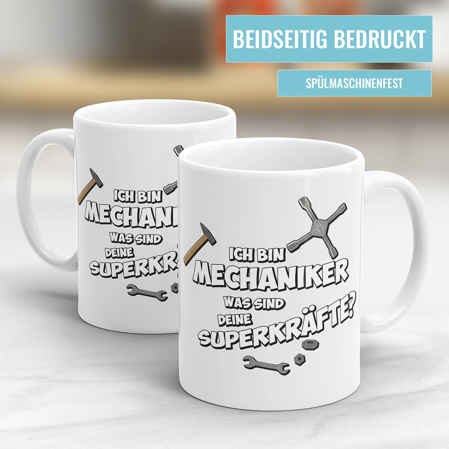 Mechaniker Tasse - Ich bin Mechaniker was sind deine Superkräfte? - Fulima