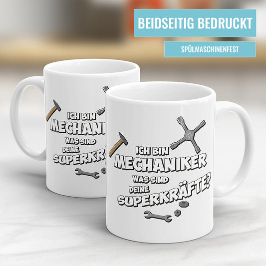 Mechaniker Tasse - Ich bin Mechaniker was sind deine Superkräfte? - Fulima