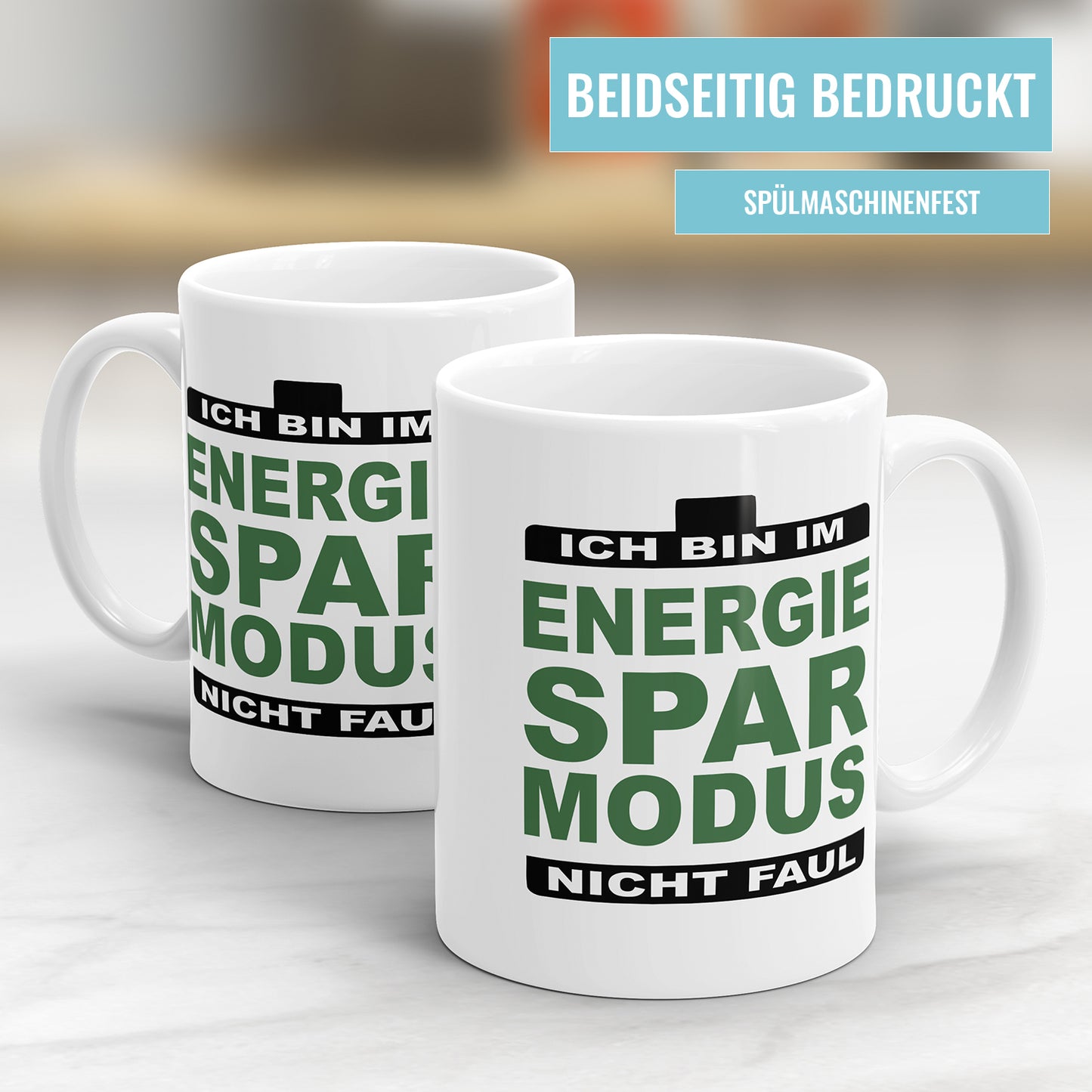 Lustige Tasse mit Spruch - "Ich bin im Energiesparmodus, nicht faul" - Perfekt für Büro - Fulima