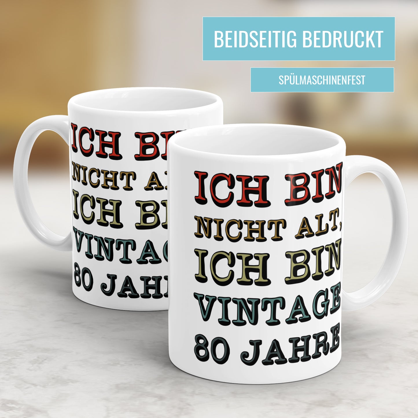 Ich bin nicht alt ich bin Vintage 80 Jahre - Geburtstag Tasse - Fulima
