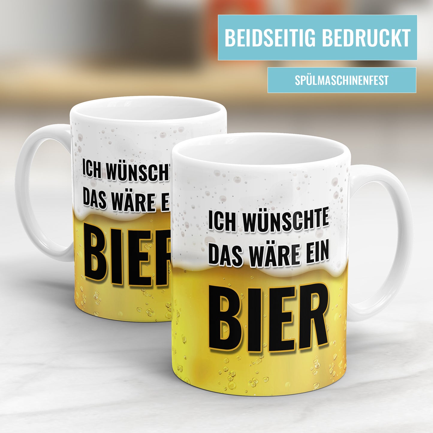 Humorvolle Tasse - Ich wünschte, das wäre ein Bier - Lustiges Geschenk - Fulima
