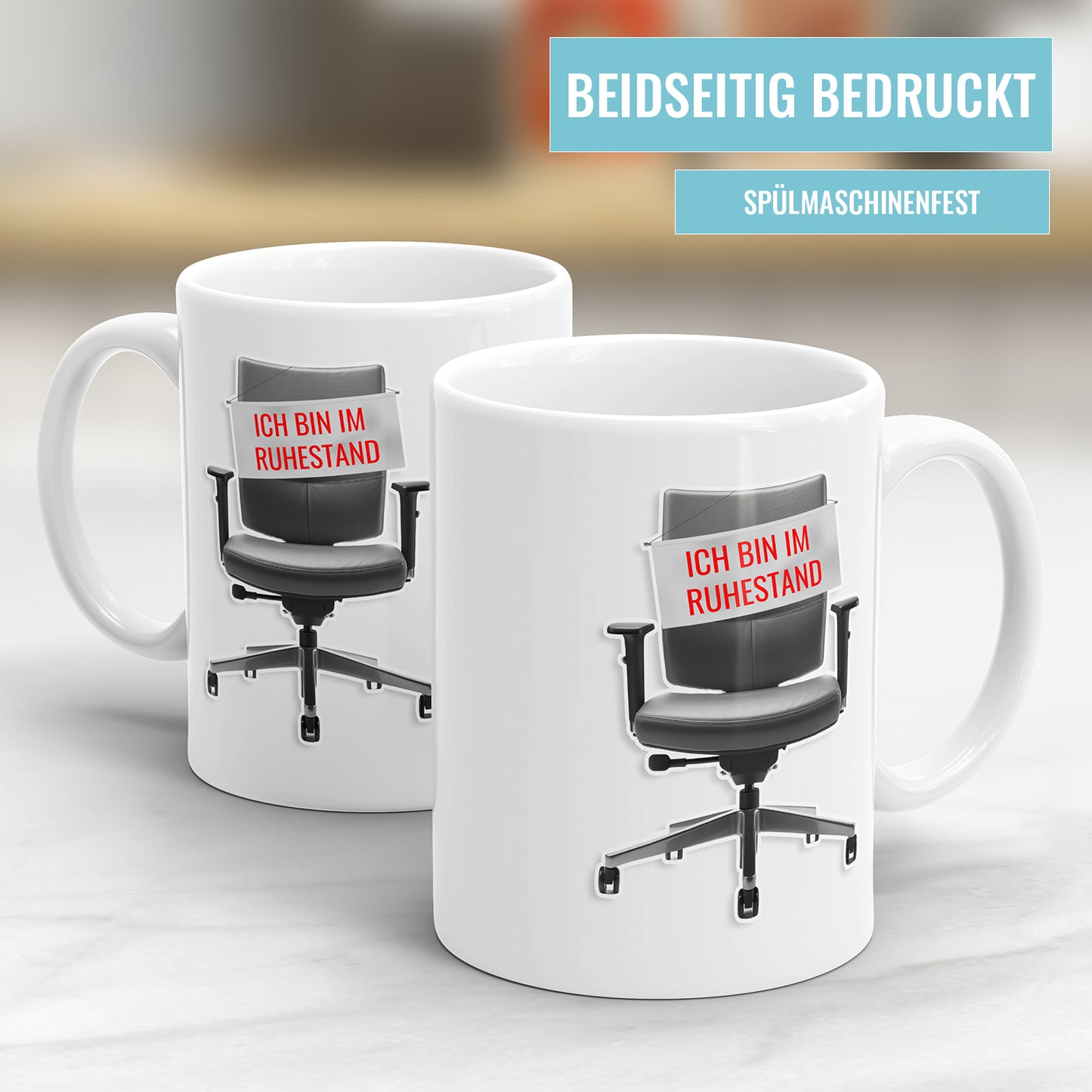 Ich bin im Ruhestand leerere Bürostuhl - Rente Tasse - Fulima