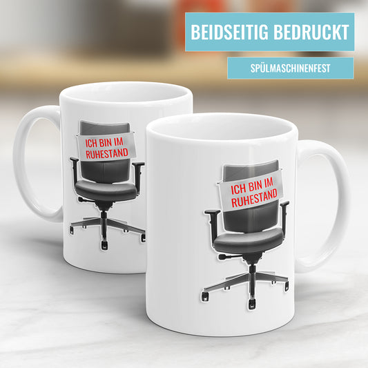 Ich bin im Ruhestand leerere Bürostuhl - Rente Tasse - Fulima