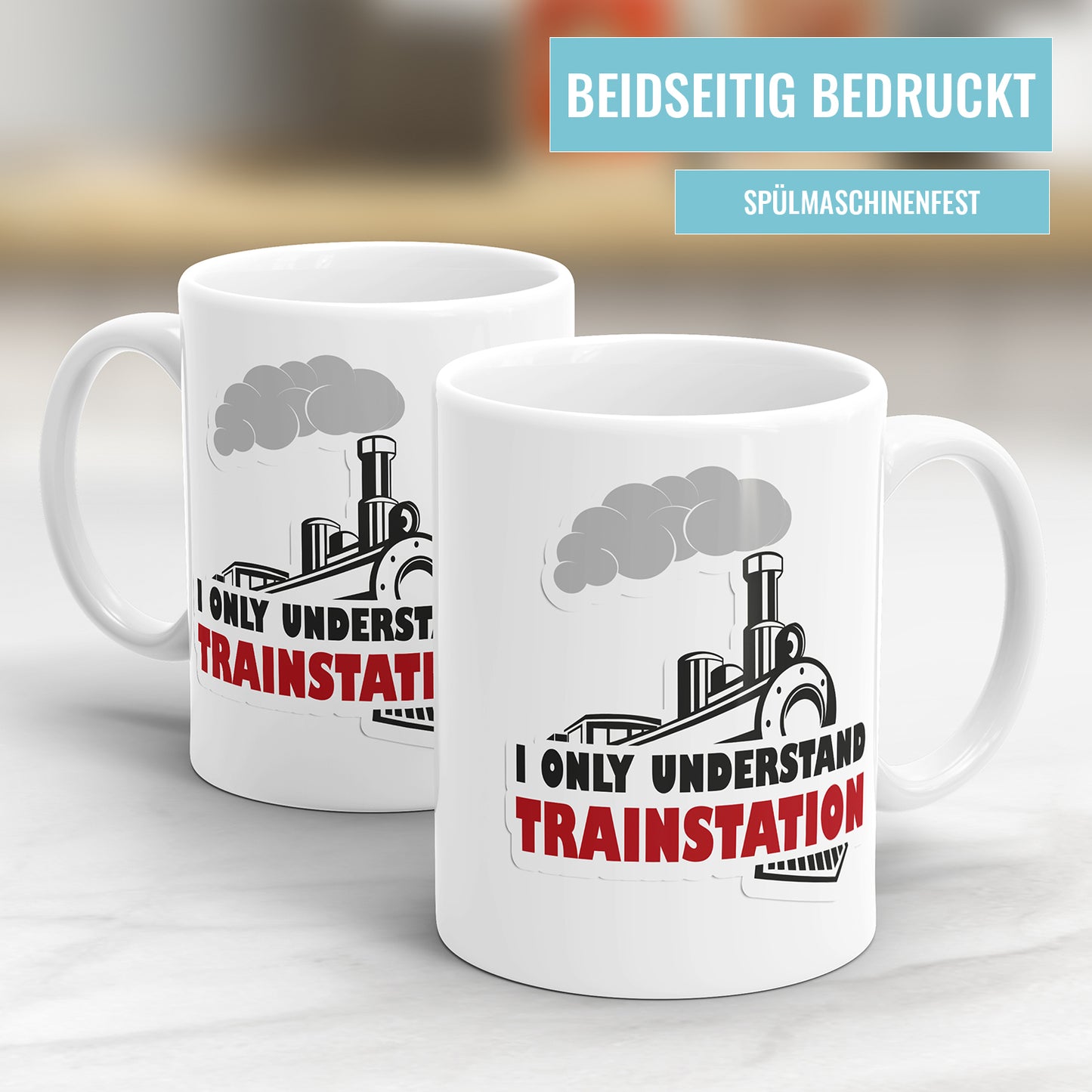 I Only Understand Trainstation" – Lustige Denglish Sprüche Tasse - Fulima