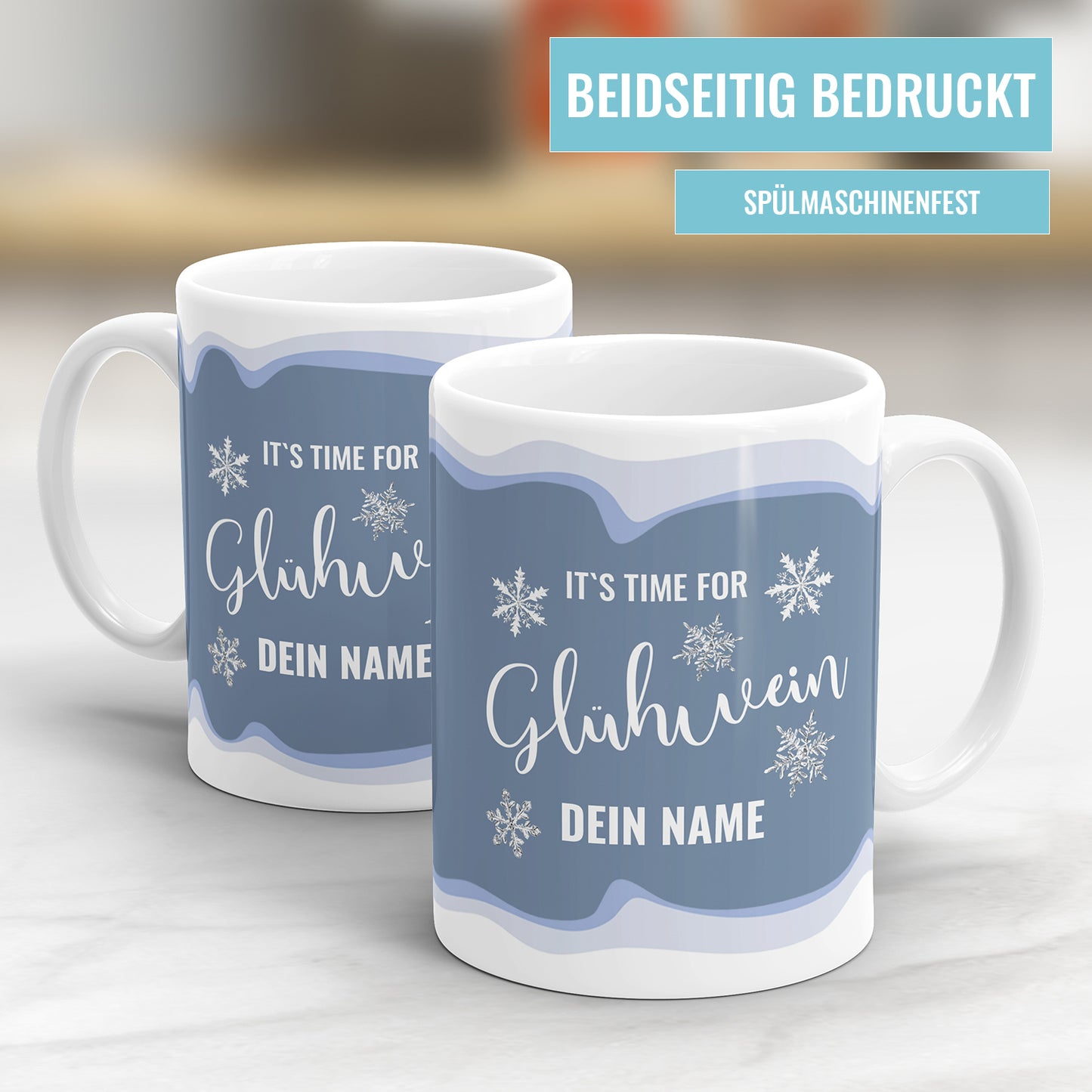 Personalisierte Weihnachtstasse - It's Time for Glühwein - Mit Namen - Fulima