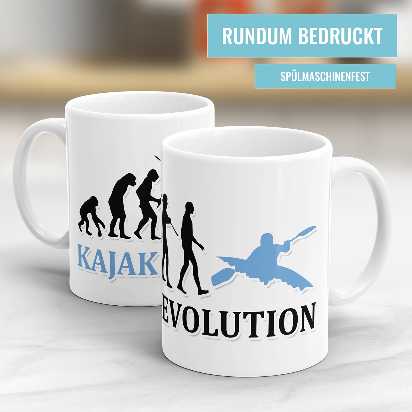 Kajak Evolution Tasse - Geschenkidee für Kajakfahrer - Fulima