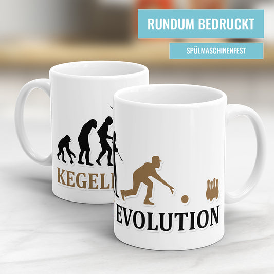 Kegeln Evolution Tasse - Geschenkidee für Kegler - Fulima