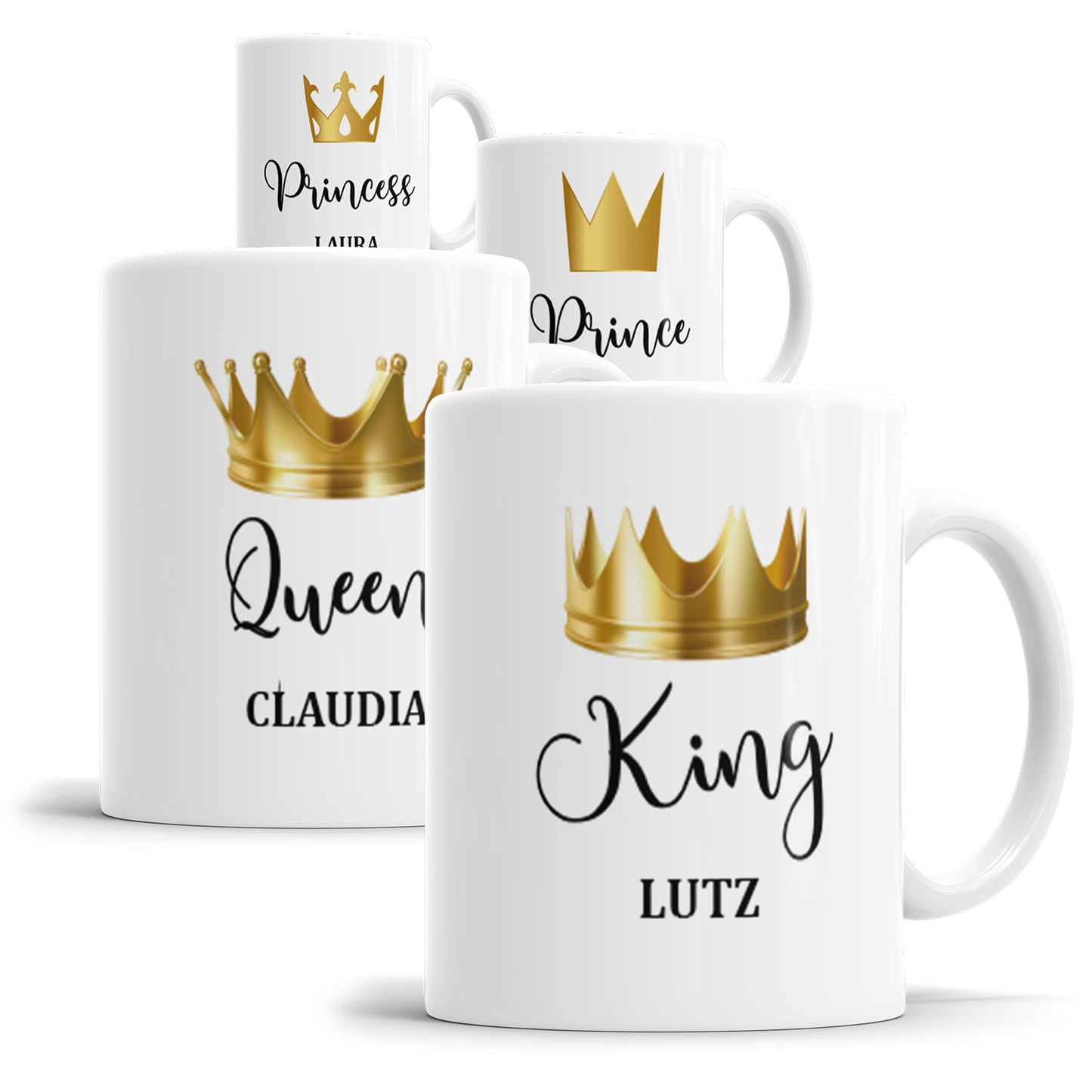 King Queen Prince Princess Krone - Personalisierte Namenstasse - Fulima