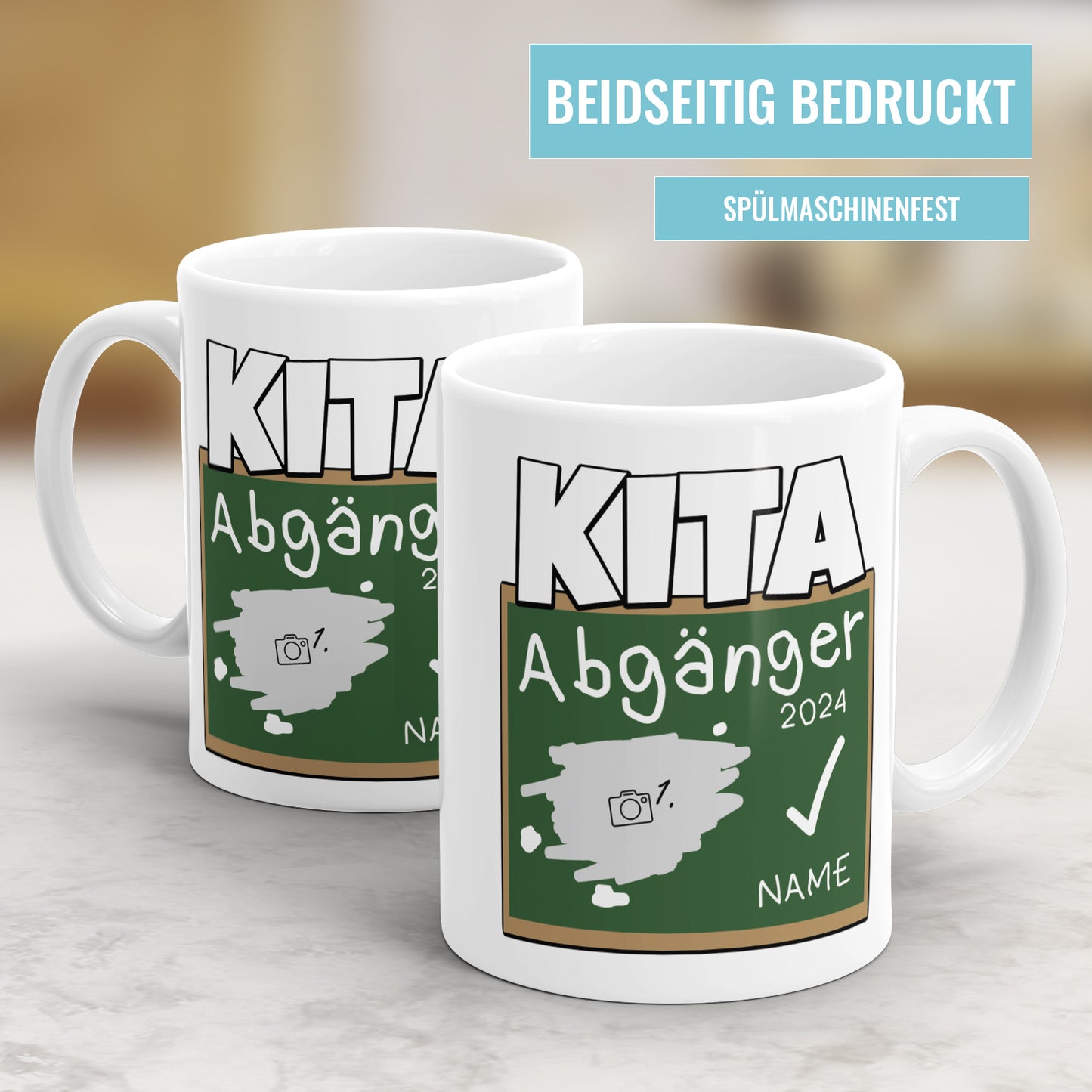 Kita Abgänger 2024 Tafel Design mit Foto und Namen - Kindertasse - Fulima