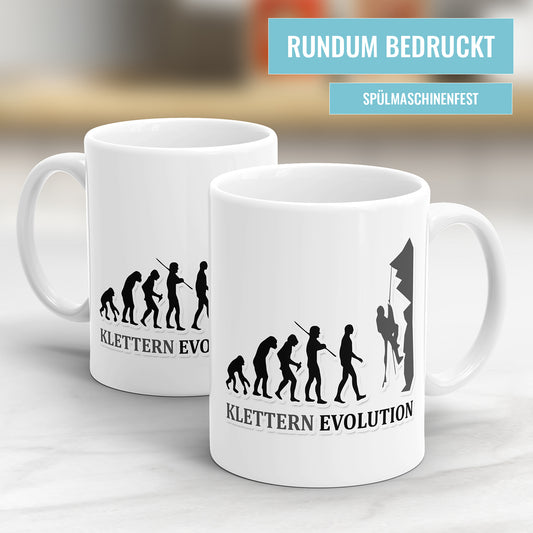 Klettern Evolution Tasse - Geschenkidee für Kletterer - Fulima