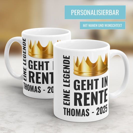 Eine Legende geht in Rente Krone Personalisierte Rente Tasse - Fulima