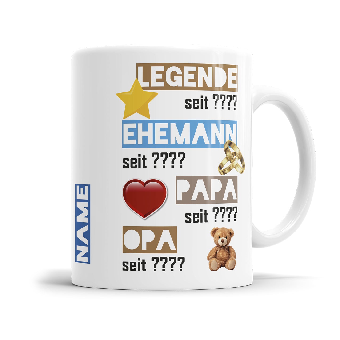 Legende - Ehemann - Papa - Opa seit personalisiert mit Wunschjahr - Opa Tasse - Fulima