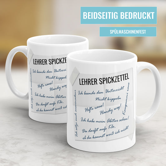 Lehrer Spickzettel nicht kippeln - Lehrer Tasse - Fulima