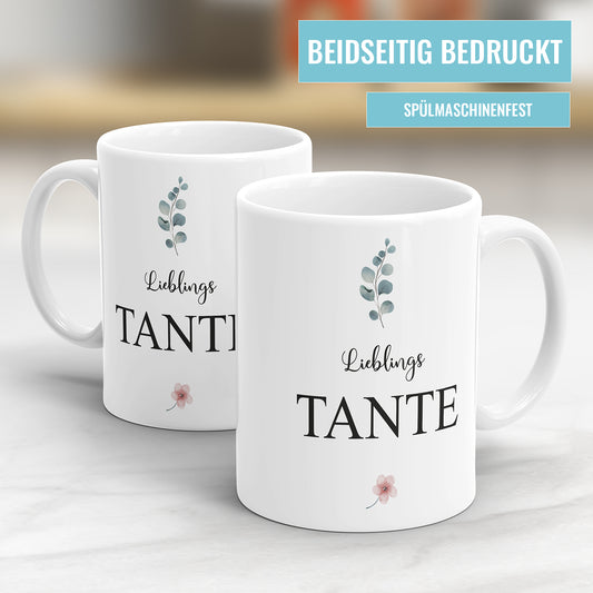 Tasse für Tante - Lieblings Tante Blümchen - Fulima