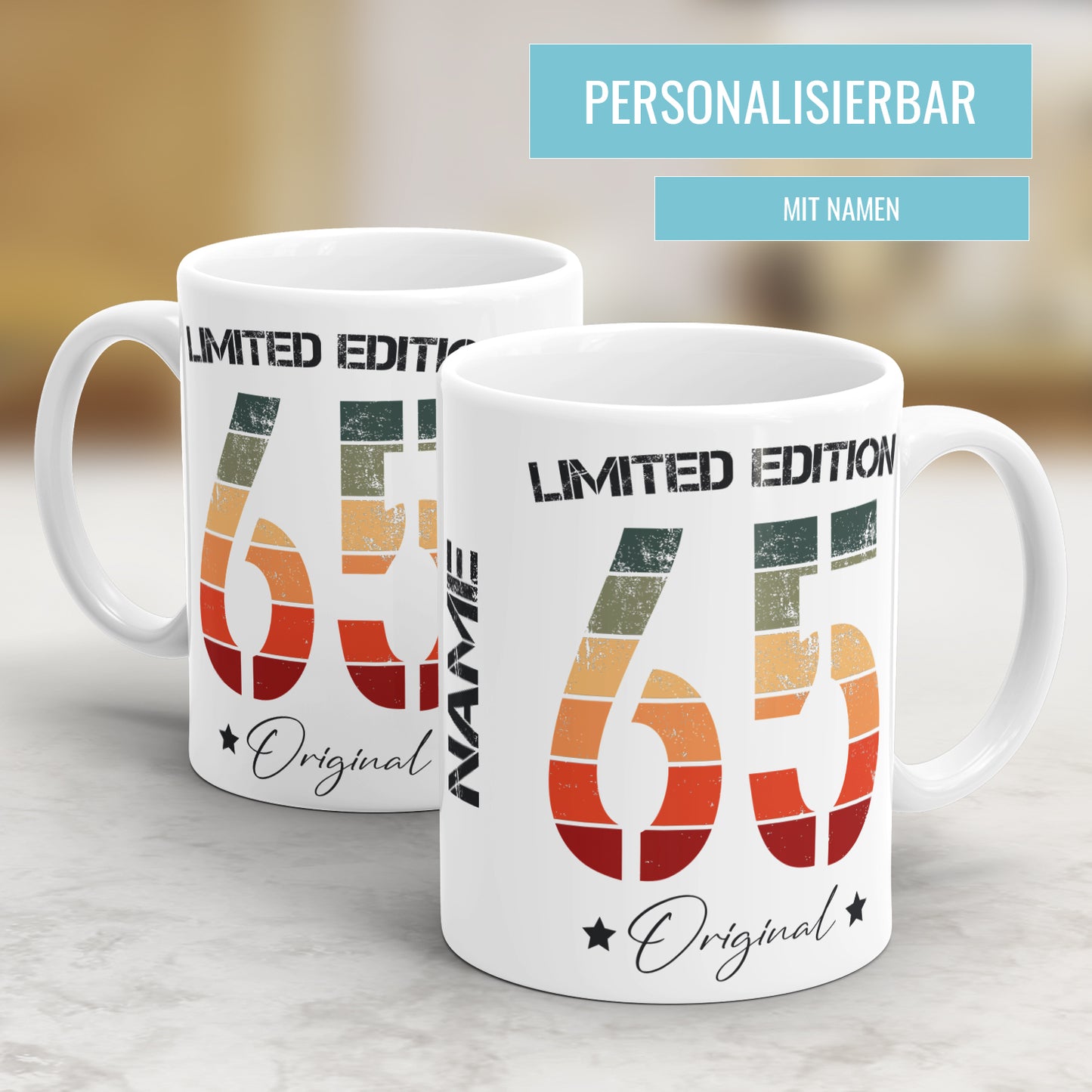 Limited Edition Original Grunge Vintage 65 - Geburtstag Tasse - Fulima