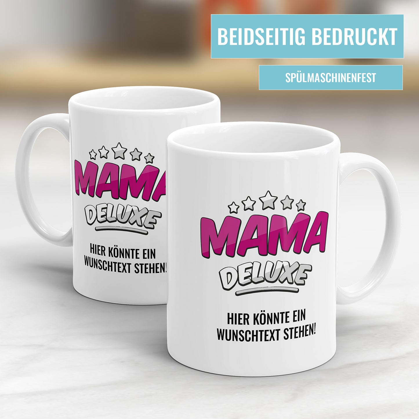 5 Sterne Mama Deluxe Tasse – Personalisierbar mit Wunschtext - Fulima
