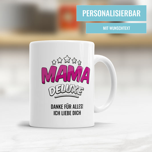 5 Sterne Mama Deluxe Tasse – Personalisierbar mit Wunschtext - Fulima