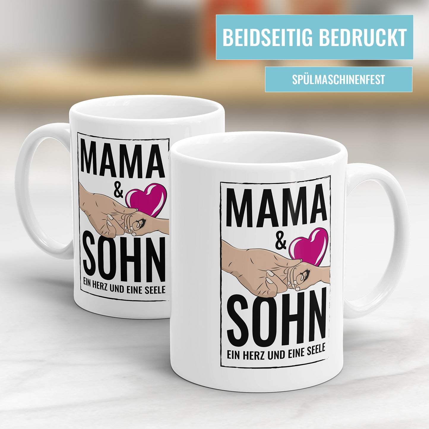 Mama und Sohn Tasse – Ein Herz und eine Seele – Perfektes Geschenk - Fulima