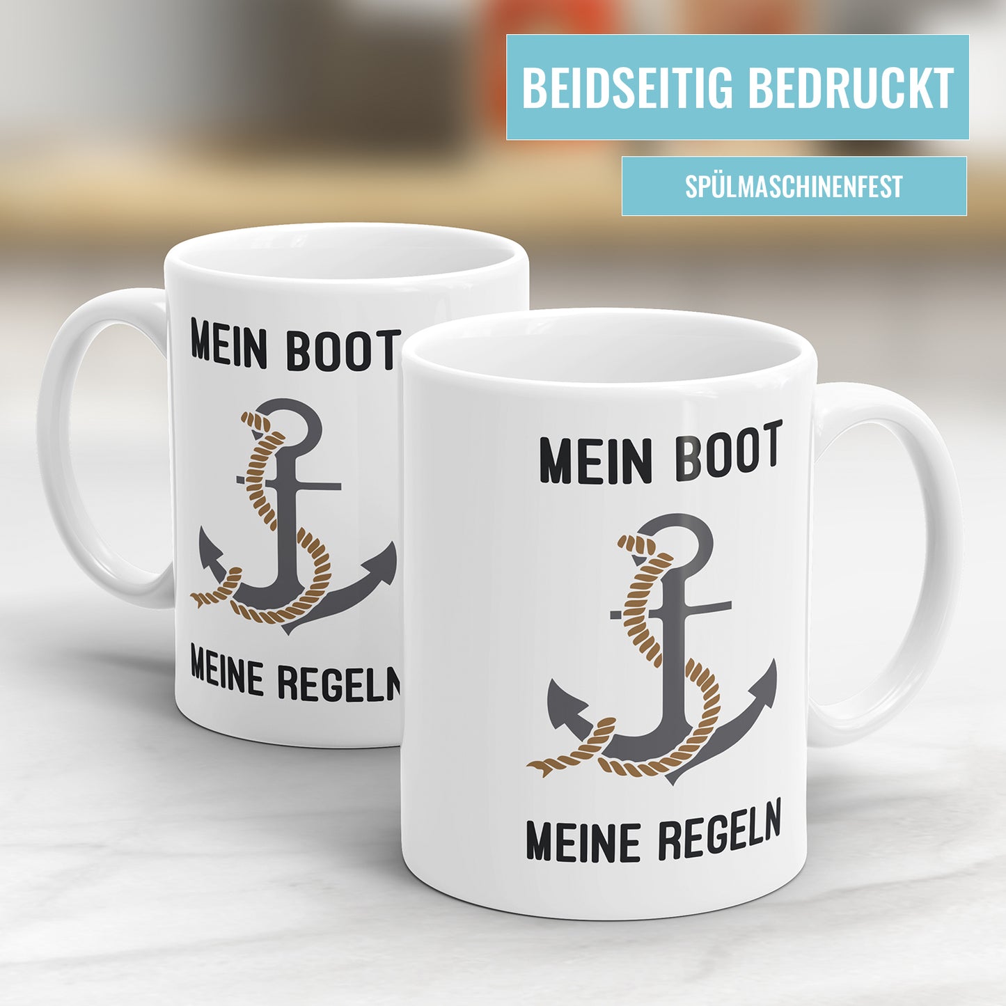 Mein Boot Meine Regeln Anker Segler Tasse - Fulima