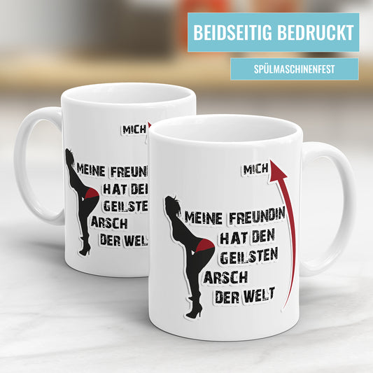 Tasse mit Spruch – "Meine Frau hat den geilsten Arsch der Welt – Mich" – Lustige Geschenkidee - Fulima