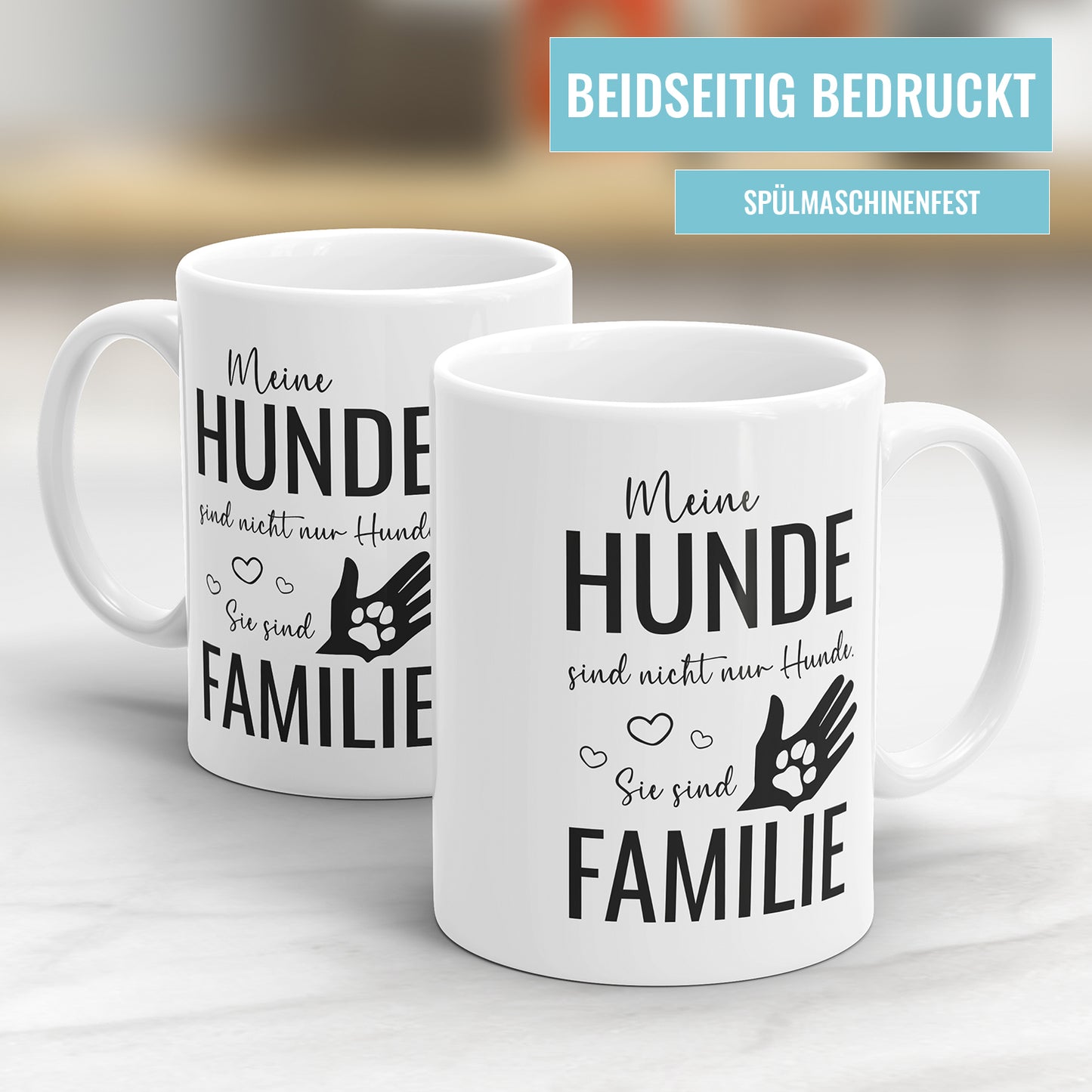 Hundeliebhaber Tasse – "Meine Hunde sind nicht nur Hunde, sie sind Familie" - Fulima