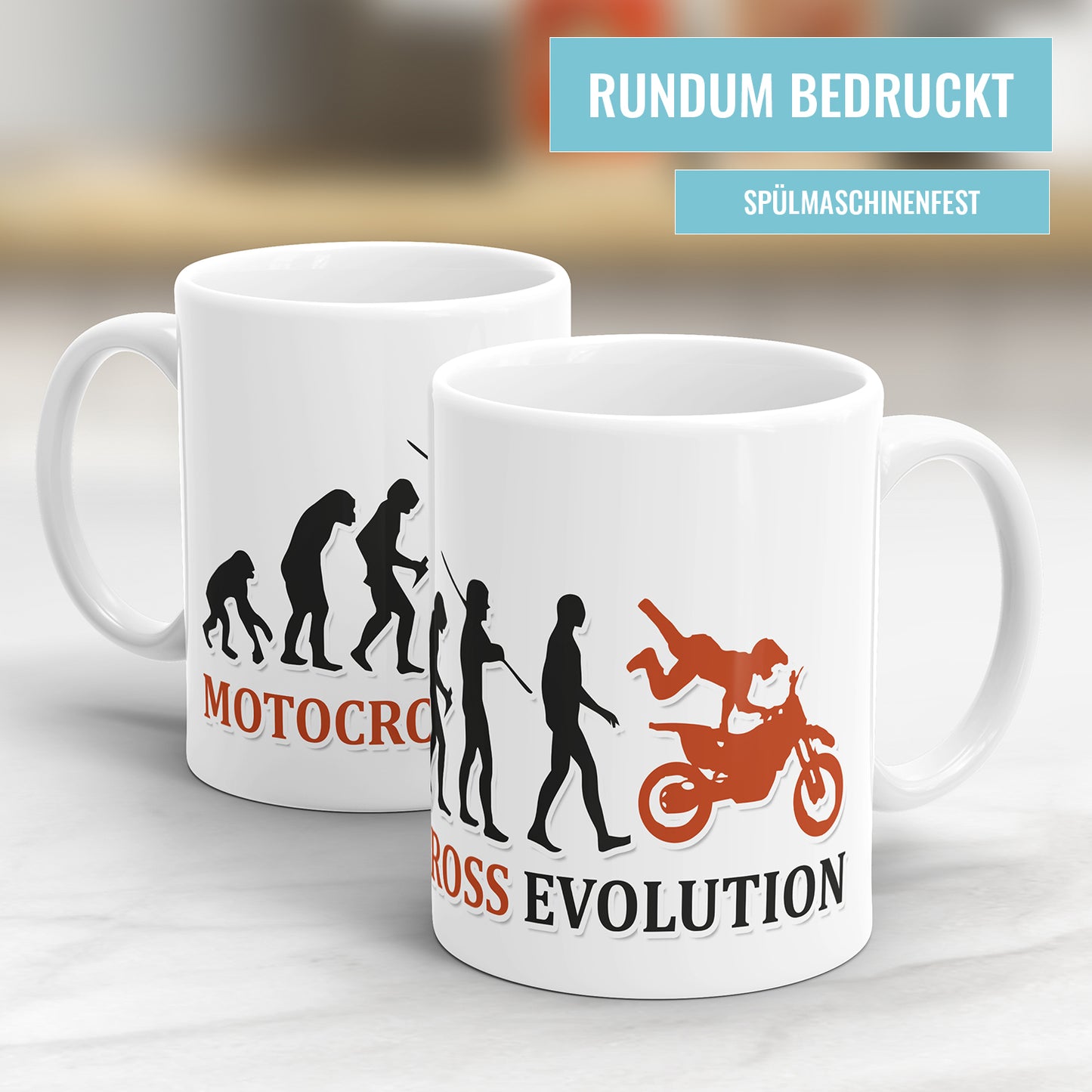 Motocross Evolution Tasse - Geschenkidee für Motocross Fahrer - Fulima