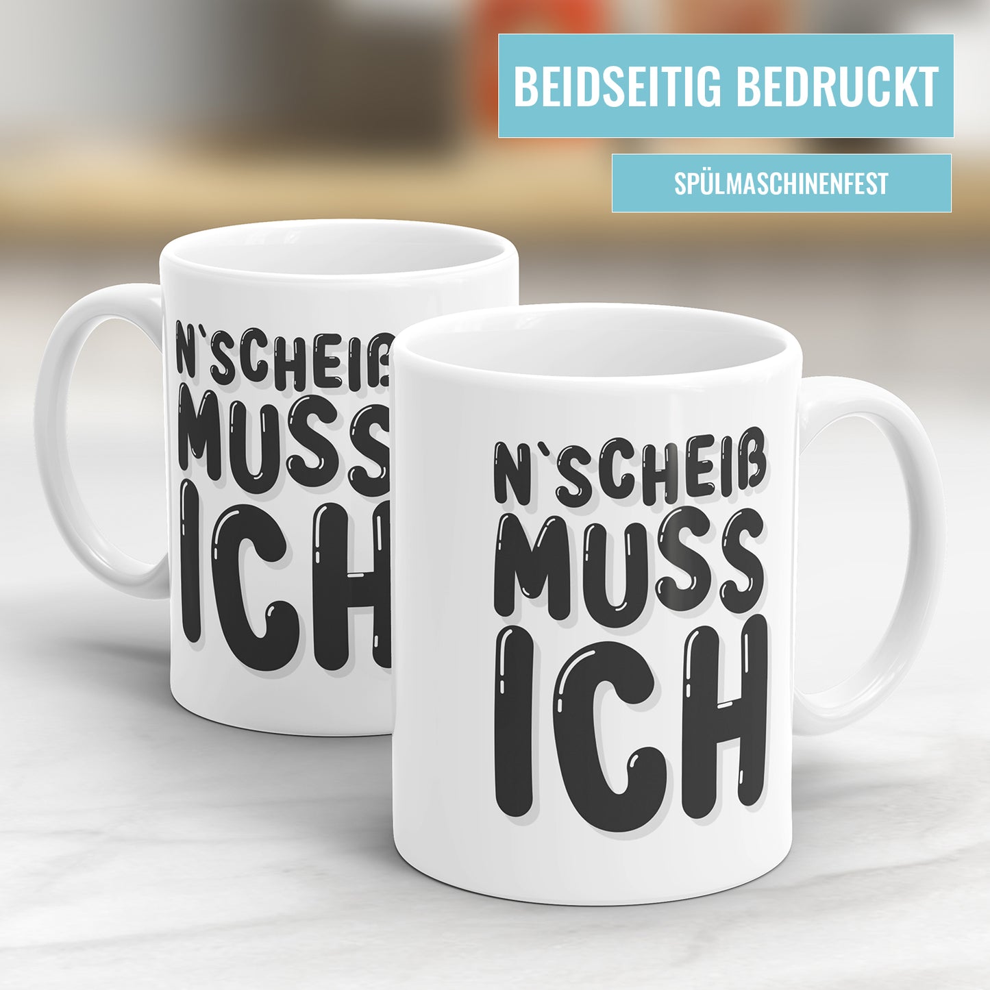 Tasse mit frechem Spruch – „N Scheiß muss ich“ – Lustige Geschenkidee - Fulima